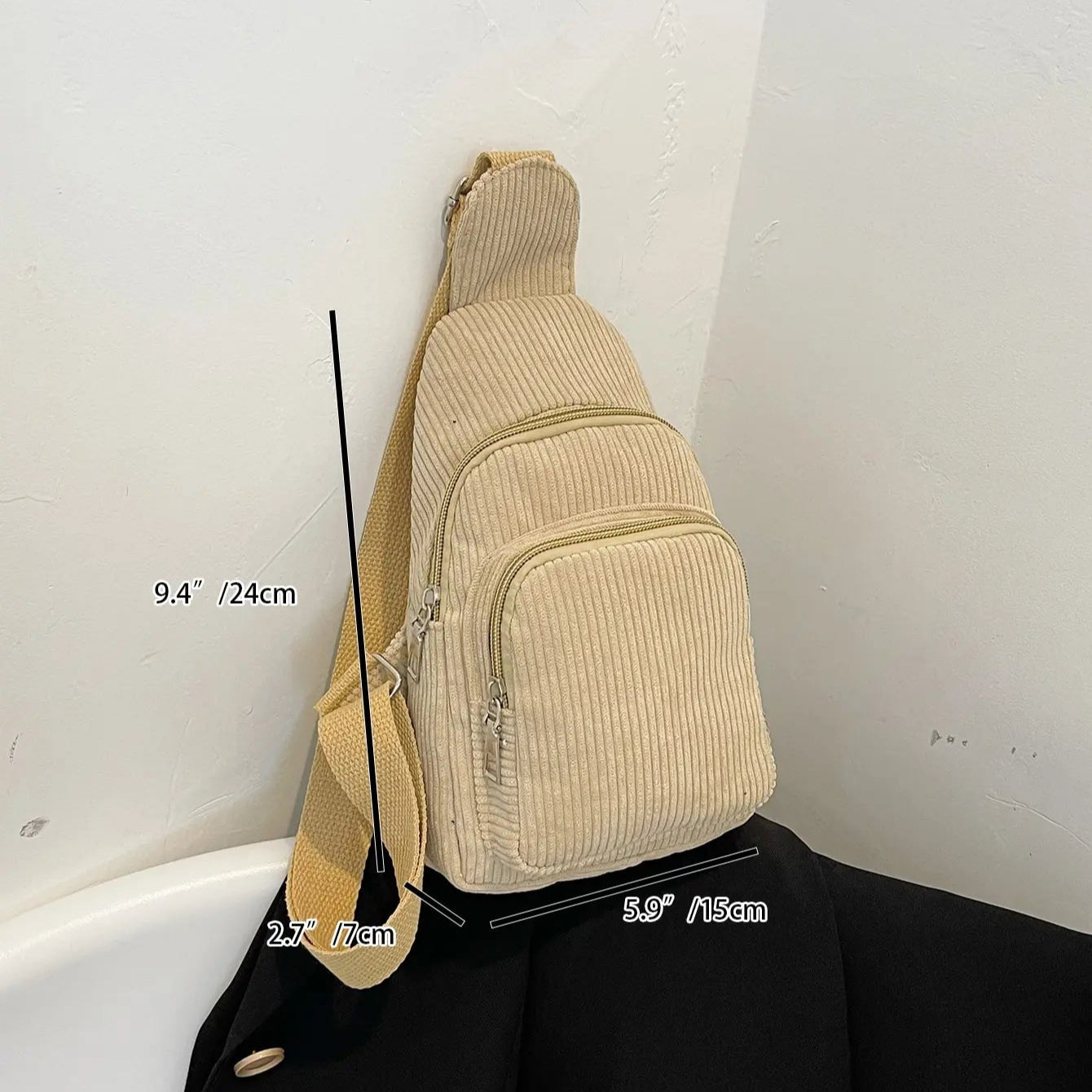 Corduroy crossbody bag