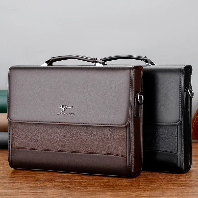 Executive leather laptop briefcase