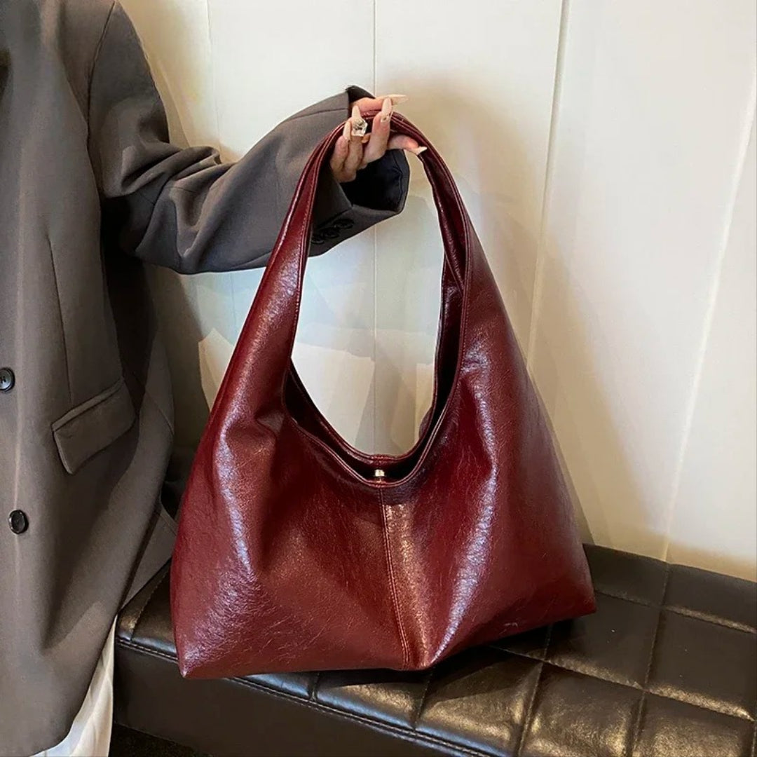 Women large leather hobo bag