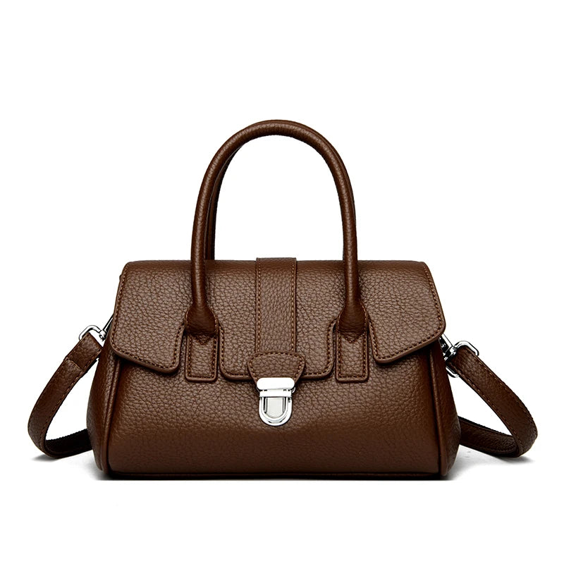 Designer-inspired leather handbag