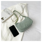 Corduroy handbag set with soft chain handle