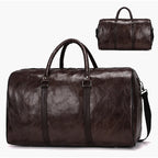 Handcrafted leather overnight duffle bag