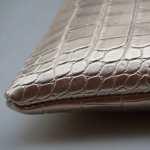 Textured leather clutch