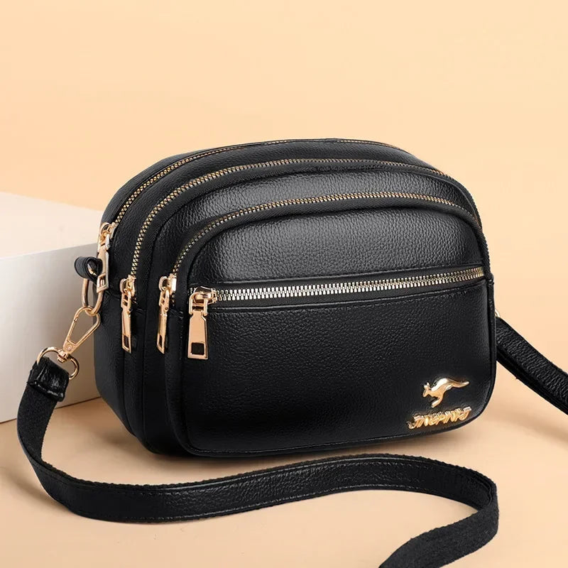 Retro leather shoulder purse