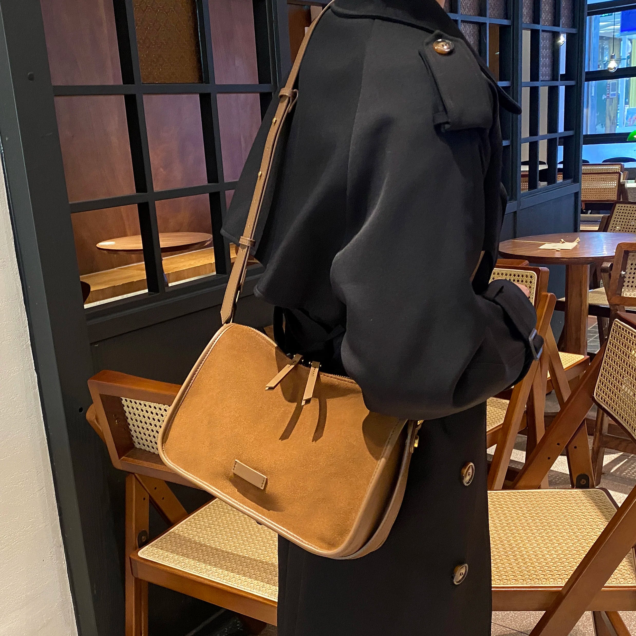 Everyday suede shoulder bag