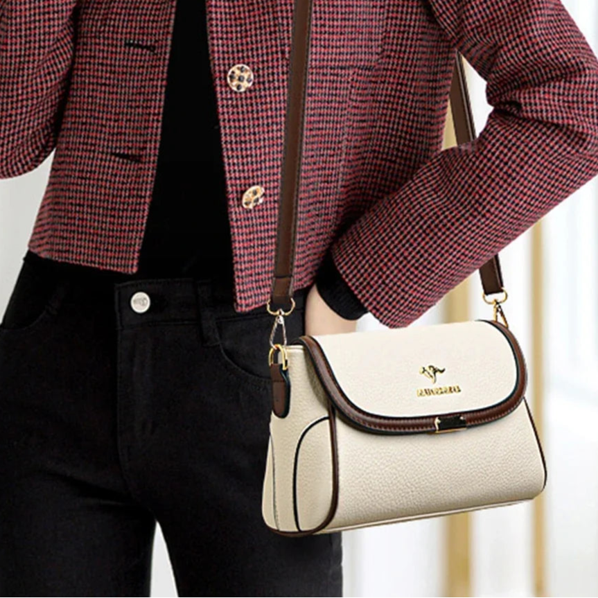 Versatile leather crossbody bag