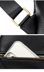 Modern leather backpack for women