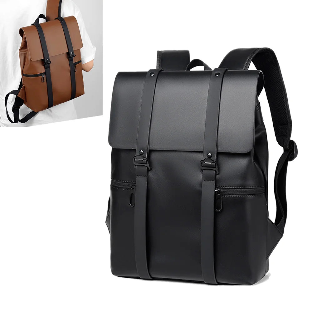 Men's leather backpack rucksack
