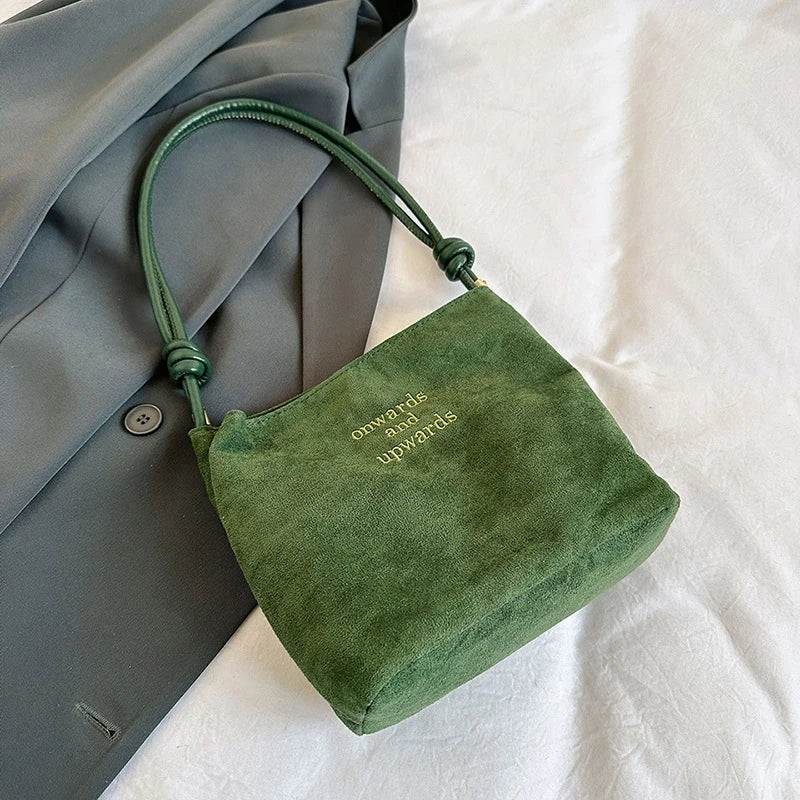 Casual suede shoulder bag for city walks