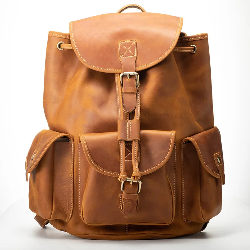 Leather rucksack for work and travel