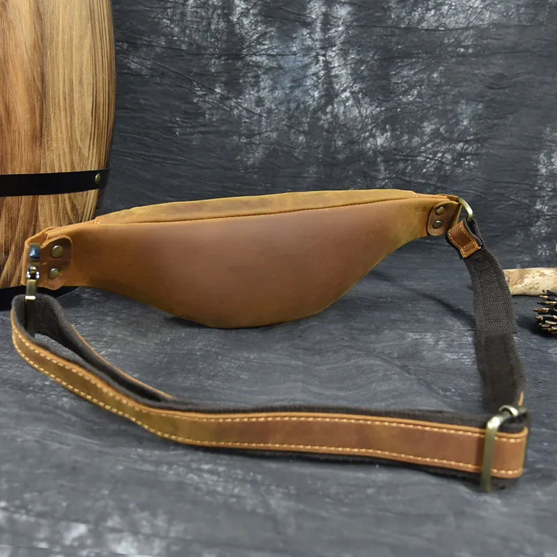 Retro leather belt bag