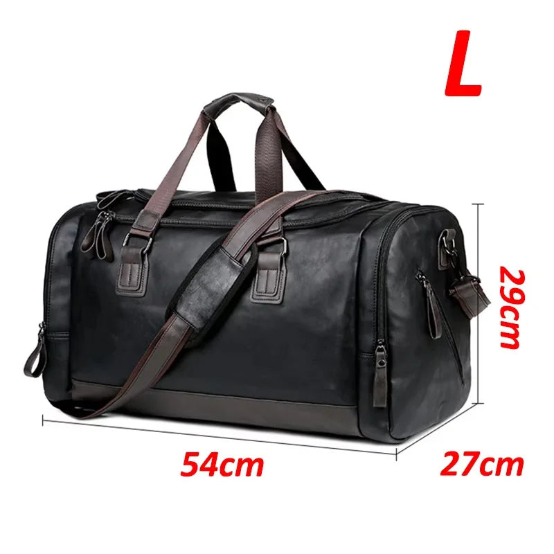 Convertible leather duffle bag