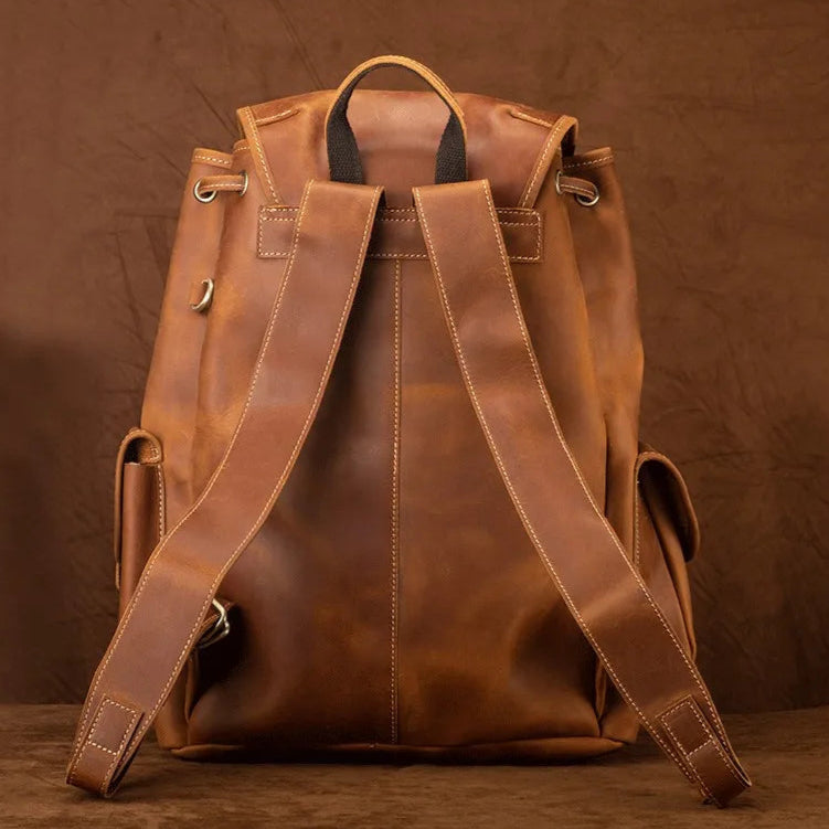 Leather rucksack for work and travel