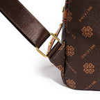 Designer-style leather knapsack