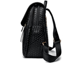 Everyday black leather backpack