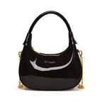Women shiny leather hobo bag