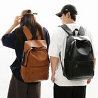 Functional leather backpack