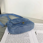 Soft denim crossbody handbag