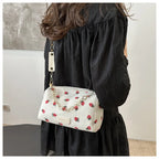 corduroy handbag with strawberry print