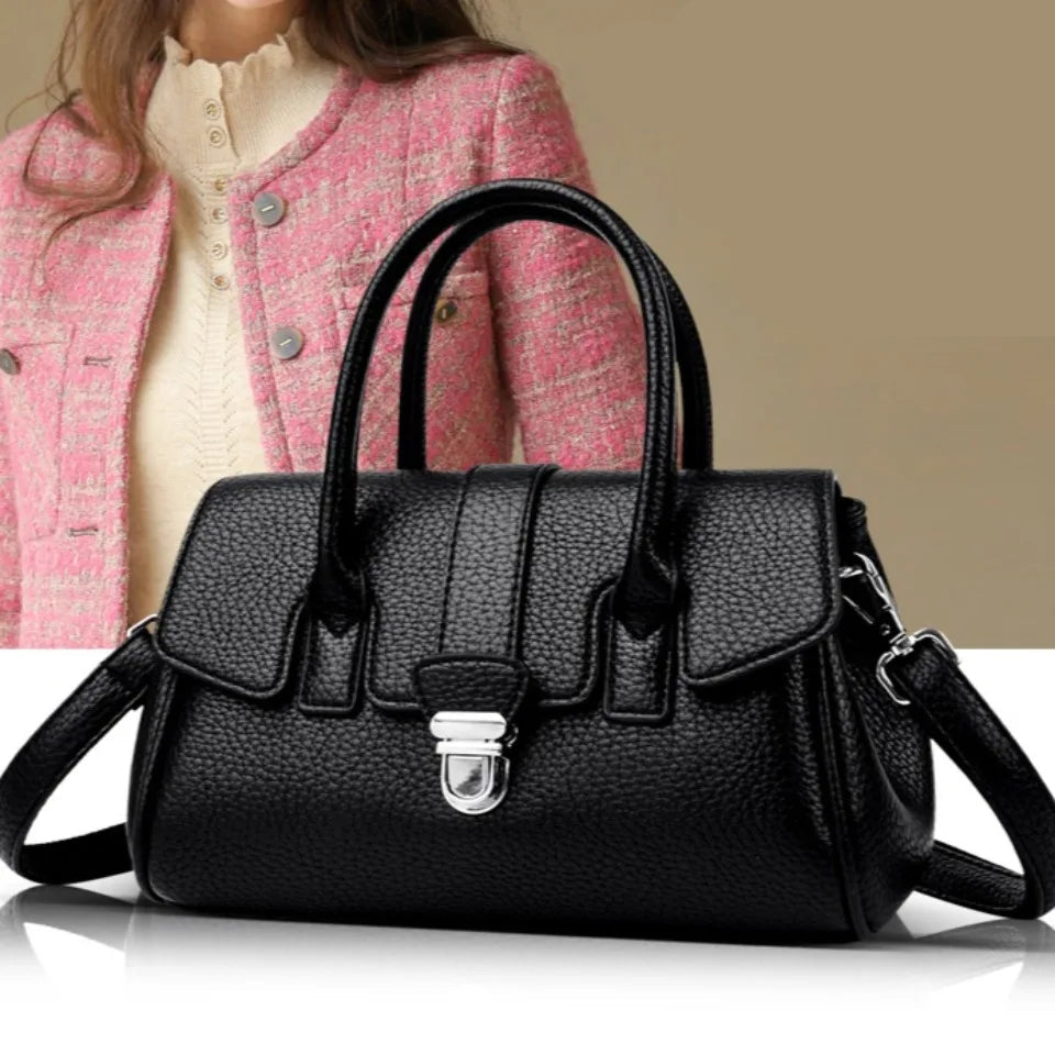 Designer-inspired leather handbag
