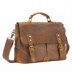 Leather shoulder satchel