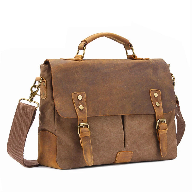 Leather shoulder satchel