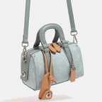 Structured denim crossbody handbag