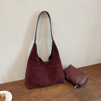 Retro suede slouch bag