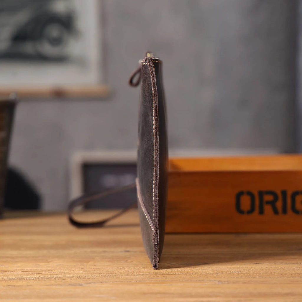 Retro leather clutch