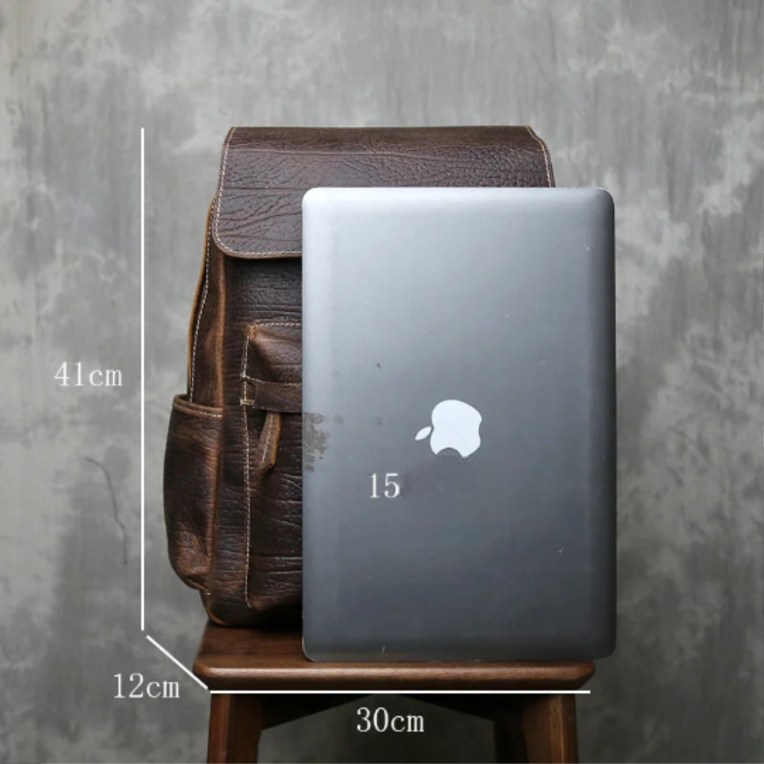 Sleek leather rucksack backpack