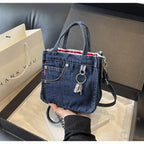 Mini boxy denim handbag