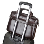 Vintage leather laptop briefcase