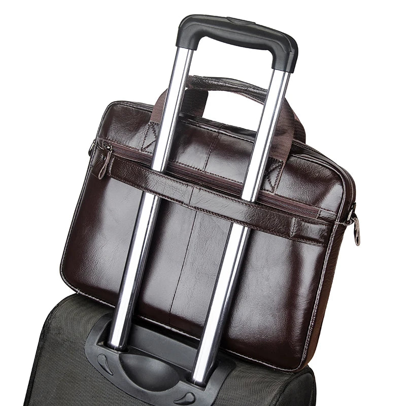 Vintage leather laptop briefcase