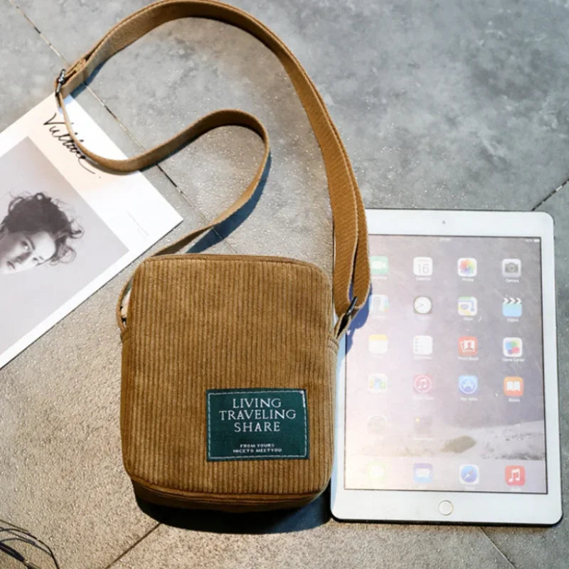 Classic corduroy crossbody bag
