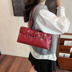 Soft-touch leather shoulder bag