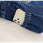 Denim tote bag with front pocket