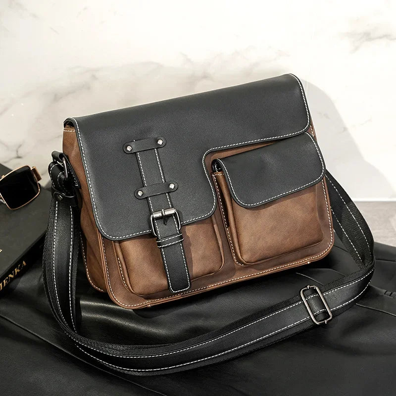 Crossbody leather satchel