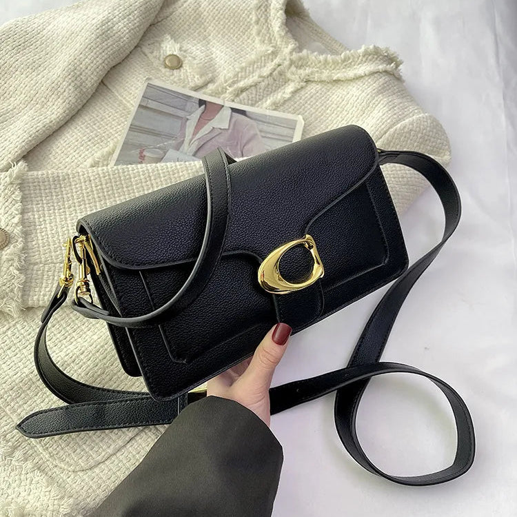 Designer inspired leather crossbody bag