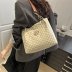 Shoulder leather tote bag with zipper
