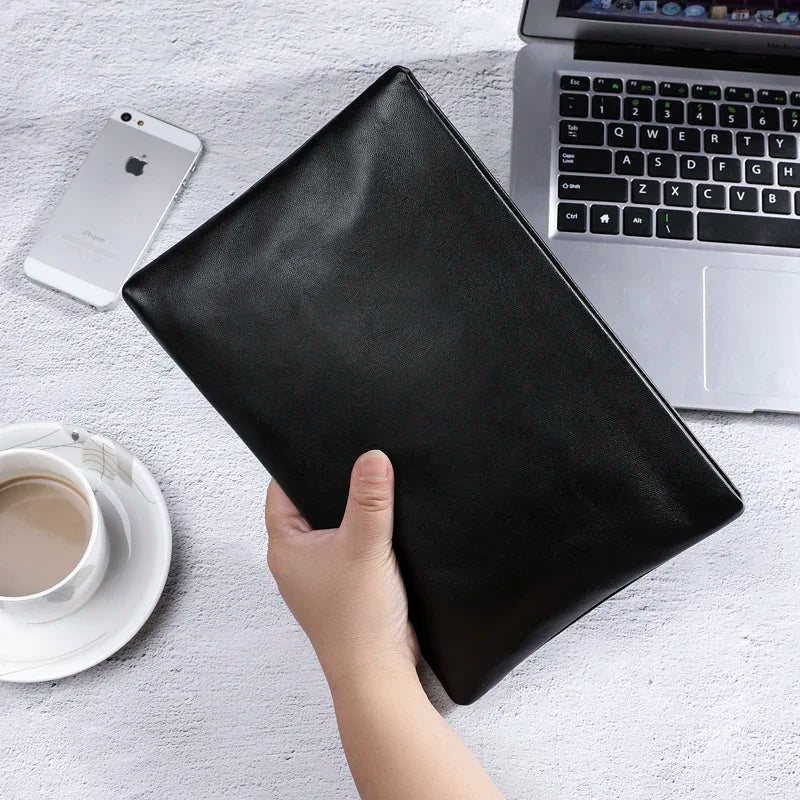 Leather clutch with wrist strap