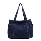 Denim shoulder tote bag