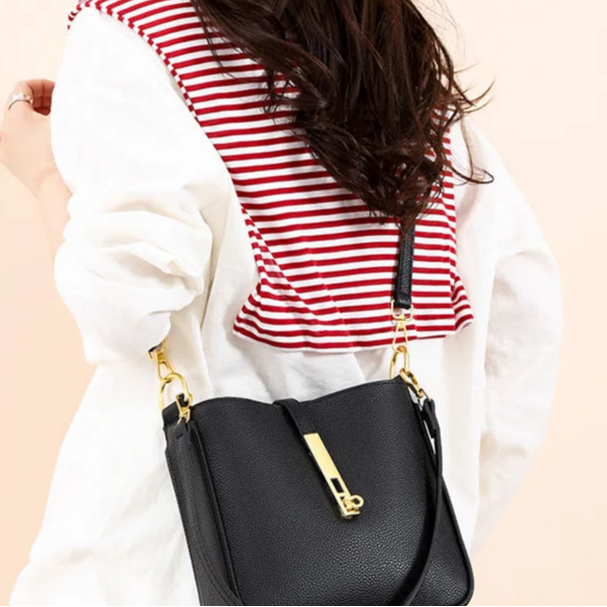 Functional leather crossbody bag