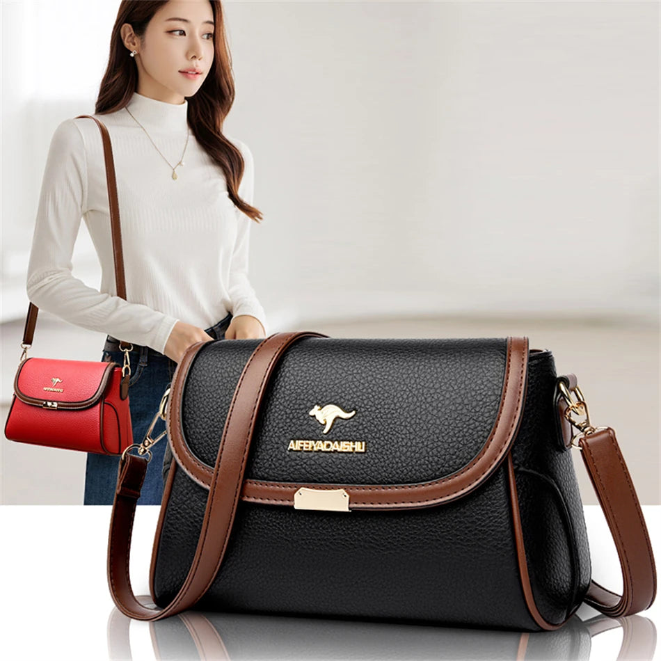 Versatile leather crossbody bag