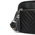 Textured leather crossbody bag