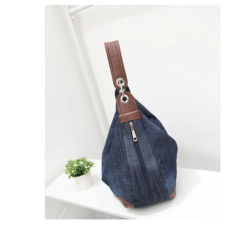 Casual denim slouch bag