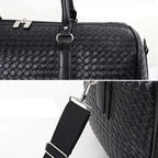 Business leather weekender duffle bag
