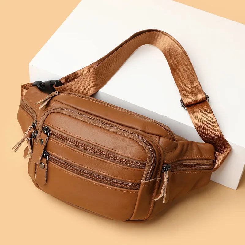 Smooth leather belt pouch