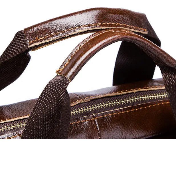Classic leather laptop bag