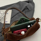 Large suede shoulder purse