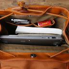 Heavy-duty leather rucksack